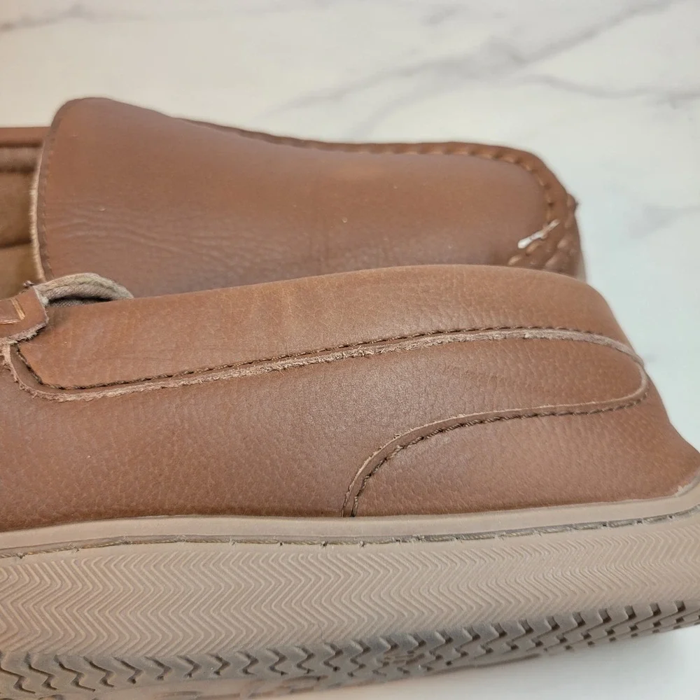 MyPillow MySlippers Mens 11 Brown Leather Moccasin Slippers 74462-05
